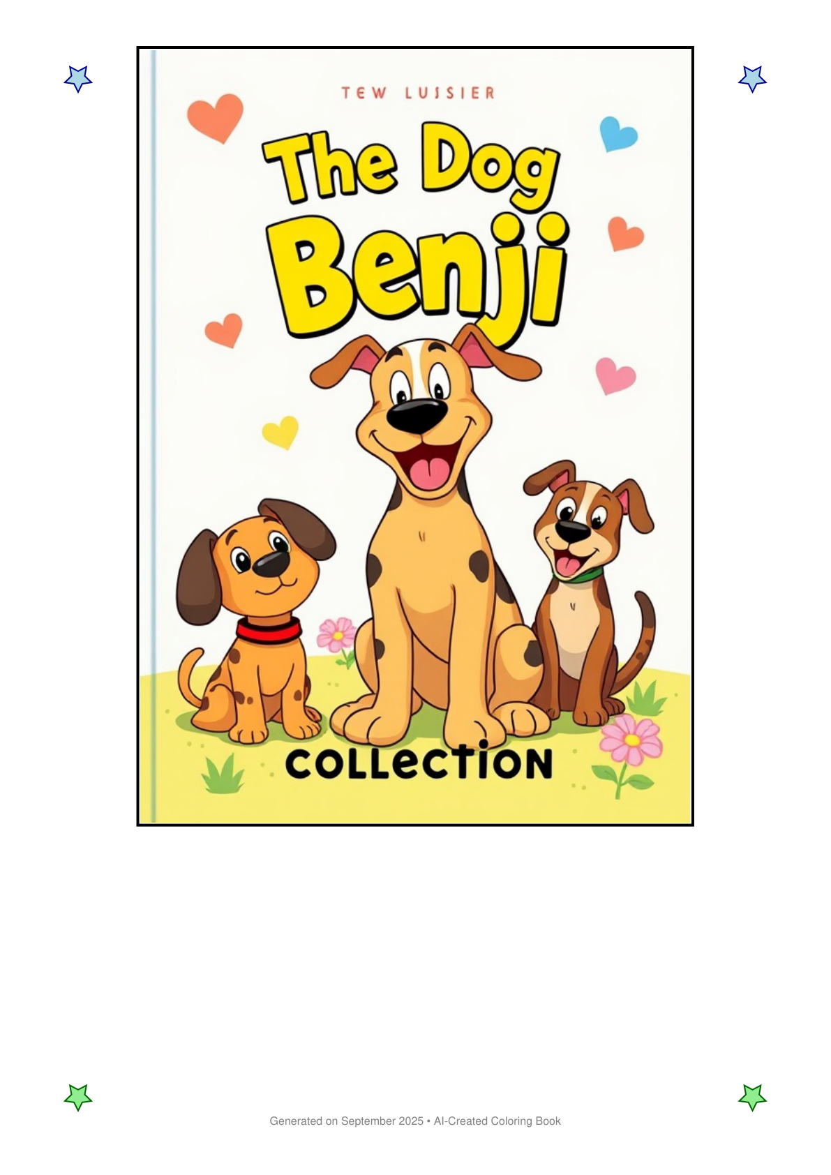 The Dog Benji Coloring Book 017DD03C (12 Coloring Pages)