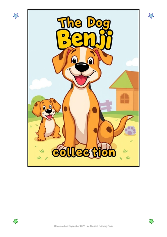The Dog Benji Coloring Book B1599D2E (12 Coloring Pages)