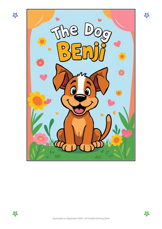 The Dog Benji Coloring Book DF78403A (12 Coloring Pages)
