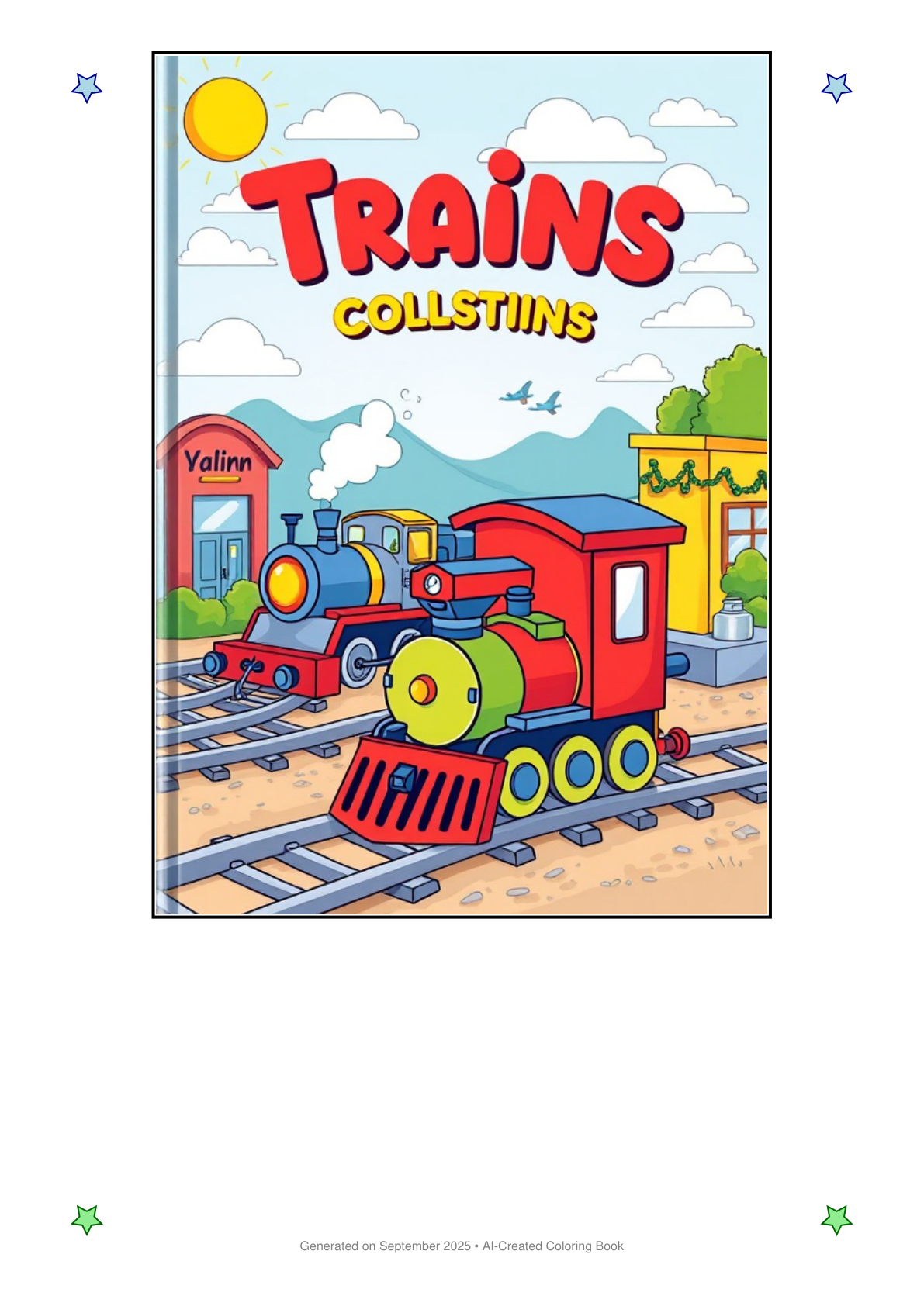 Trains Coloring Book 1F92FF0C (12 Coloring Pages)