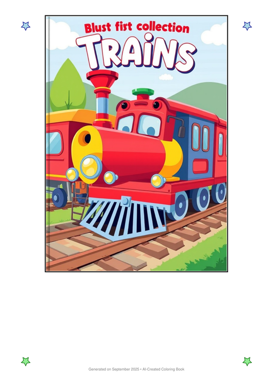 Trains Coloring Book 1FB73126 (12 Coloring Pages)