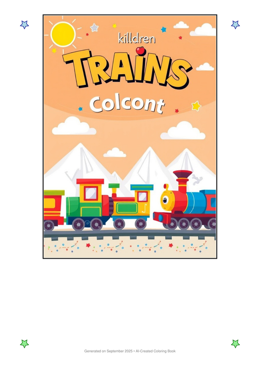 Trains Coloring Book DEA5D0E9 (12 Coloring Pages)