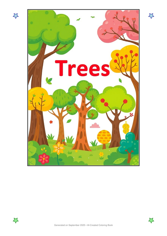 Trees Coloring Book 88415811 (12 Coloring Pages)