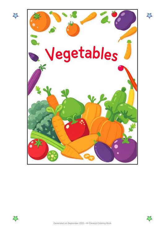 Vegetables Coloring Book 1394C9D5 (12 Coloring Pages)