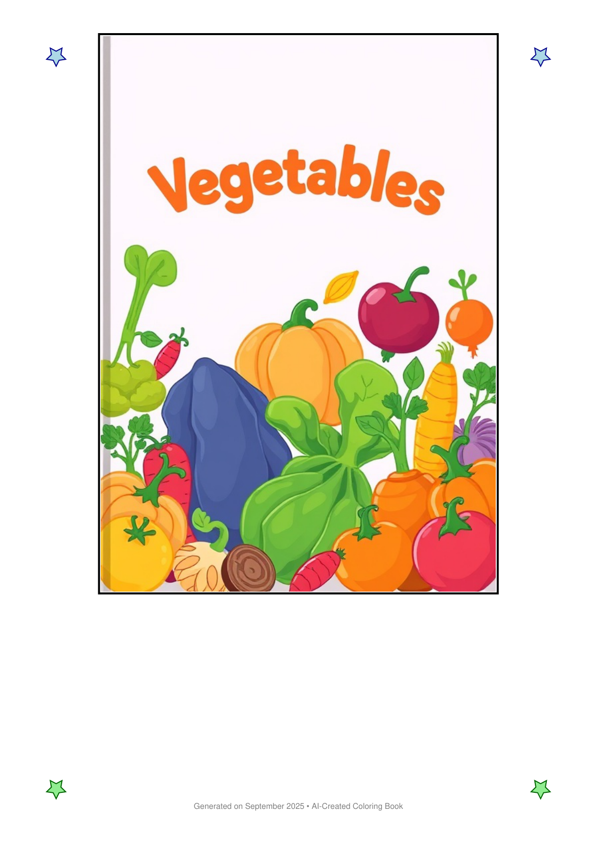 Vegetables Coloring Book 2F9FB071 (12 Coloring Pages)