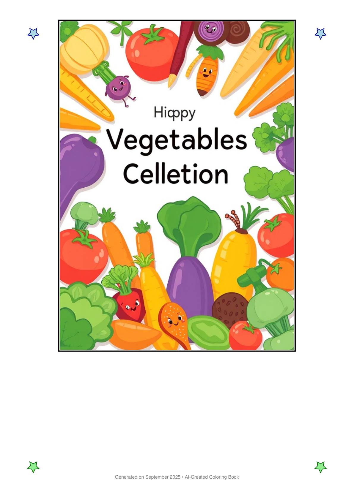 Vegetables Coloring Book 755E9EE3 (12 Coloring Pages)