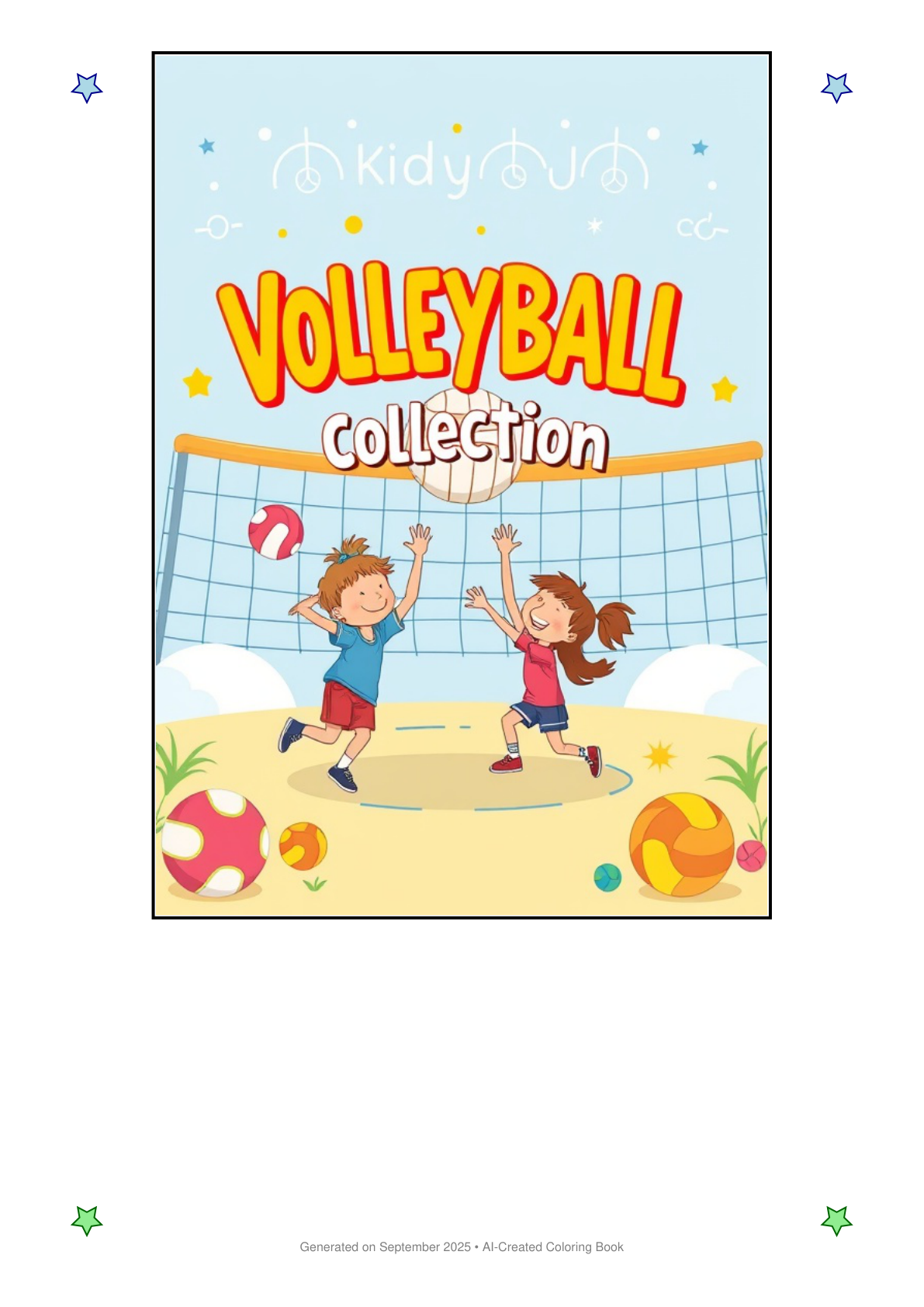 Volleyball Coloring Book 34E1F4D3 (12 Coloring Pages)