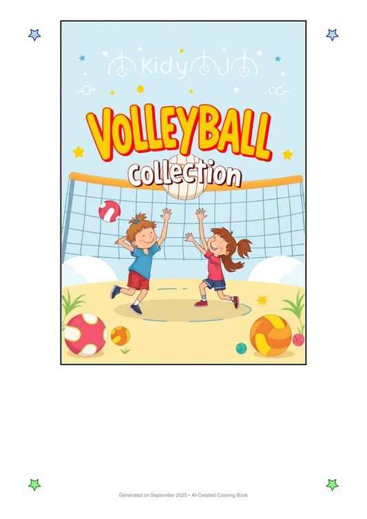 Volleyball Coloring Book 34E1F4D3 (12 Coloring Pages)