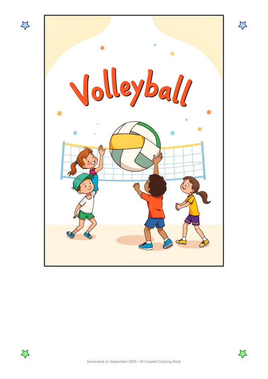 Volleyball Coloring Book 60A84326 (12 Coloring Pages)