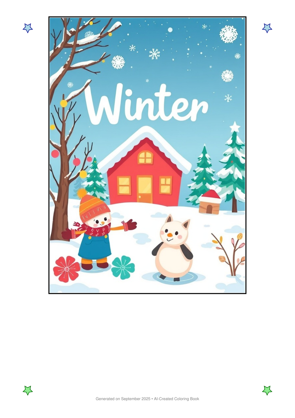 Winter Coloring Book AC5E2345 (12 Coloring Pages)