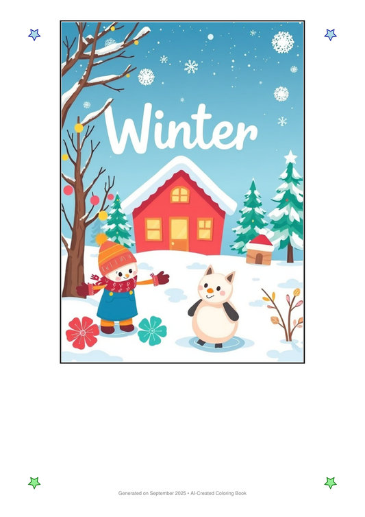 Winter Coloring Book AC5E2345 (12 Coloring Pages)