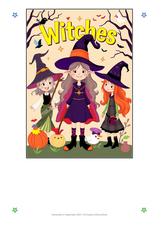 Witches Coloring Book CD9157EF (12 Coloring Pages)
