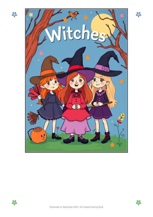 Witches Coloring Book D9AA6B6A (12 Coloring Pages)