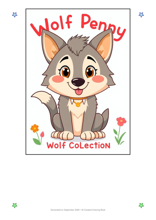 Wolf Penny Coloring Book A6EA3742 (12 Coloring Pages)