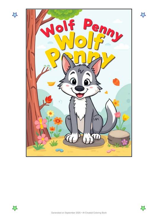 Wolf Penny Coloring Book EA2F3341 (12 Coloring Pages)