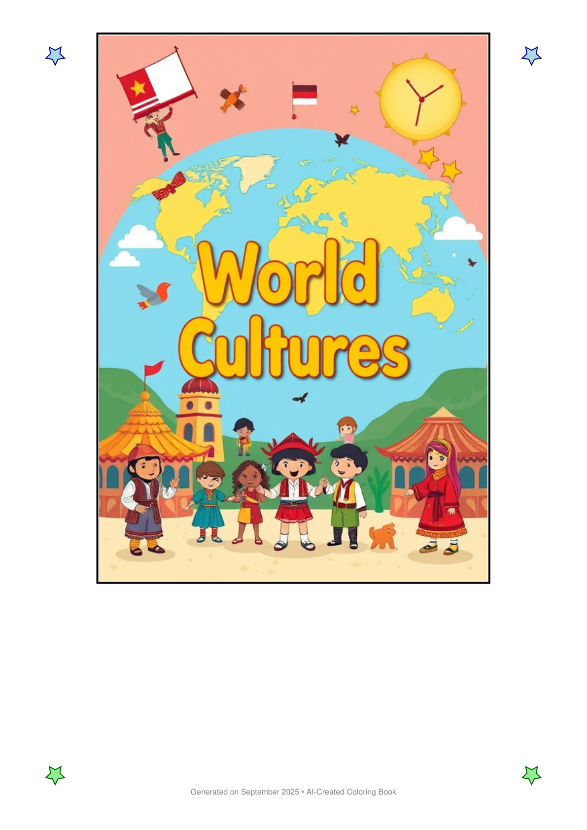 World Cultures Coloring Book D98780AF (12 Coloring Pages)
