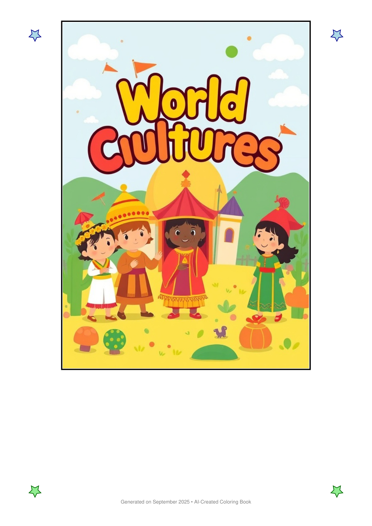World Cultures Coloring Book DCBF03A0 (12 Coloring Pages)