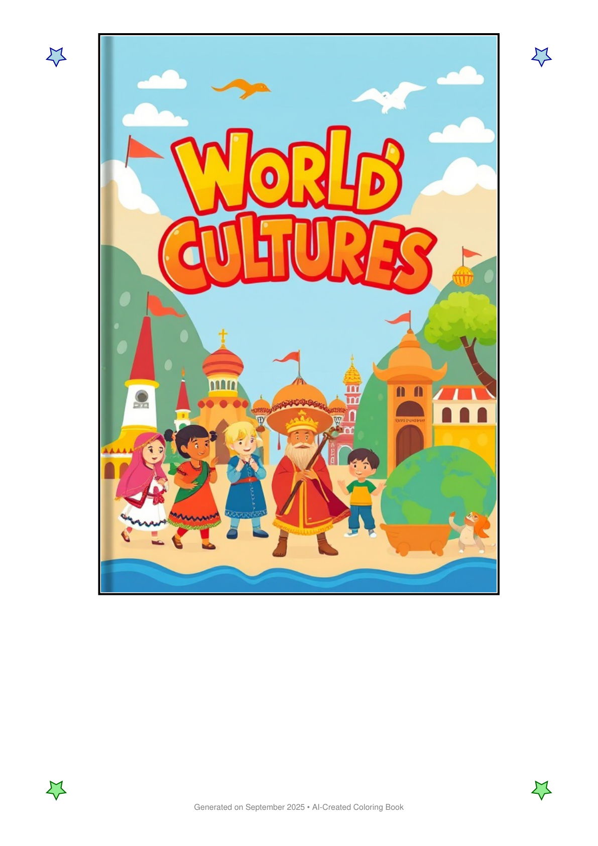 World Cultures Coloring Book DF911297 (12 Coloring Pages)